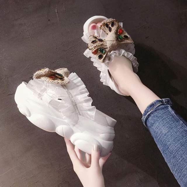 Dép bánh mì nơ thời trang 8,5cm 011606 - kèm ảnh thật