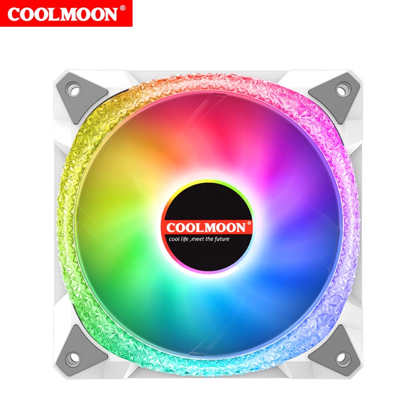 Quạt Tản Nhiệt, Fan Case Led RGB Coolmoon Magic Drill AS2 - Đồng Bộ Hub