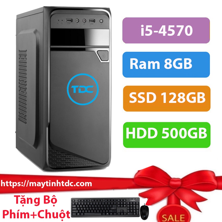 Máy tính để bàn MAX PC CPU Core i5 4570 Ram 8GB SSD 128GB+HDD 500GB+ Qùa tặng bộ phím chuột, bàn di chuột | WebRaoVat - webraovat.net.vn