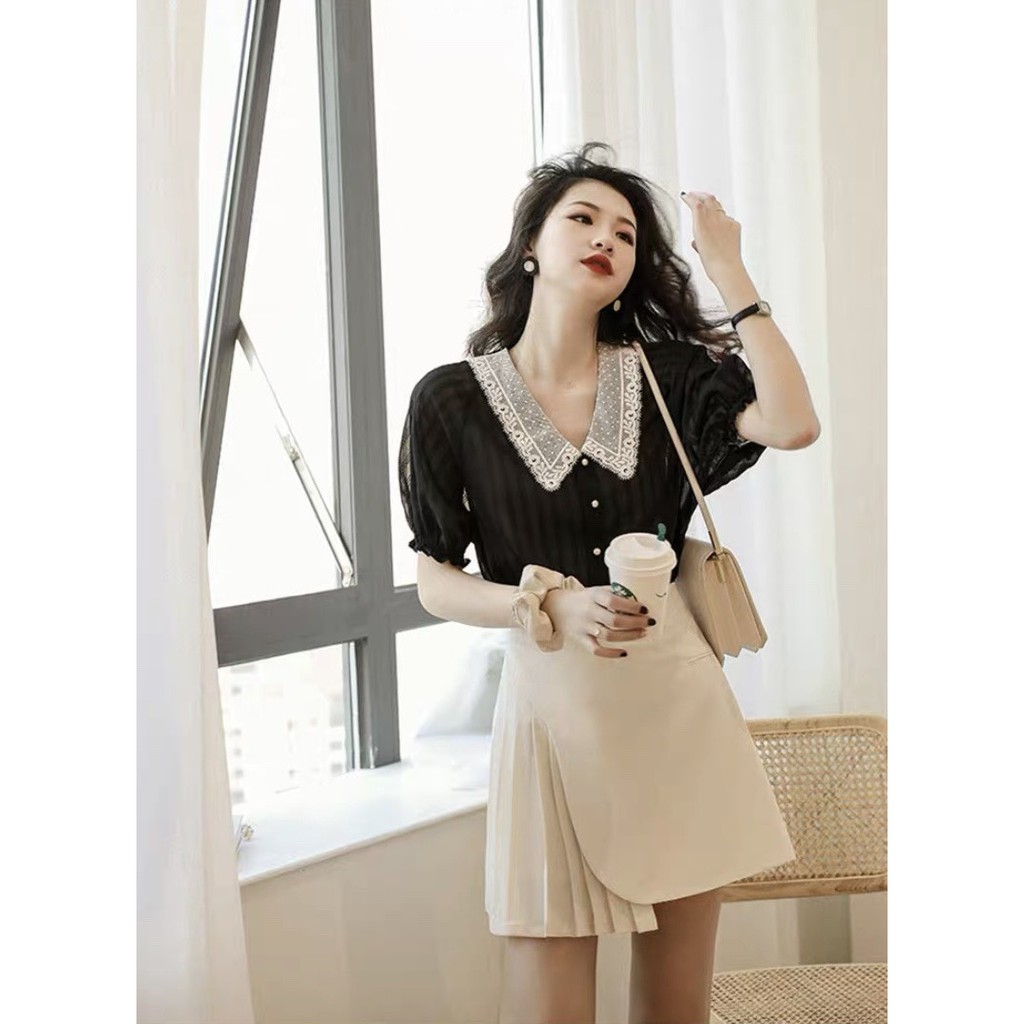Chân Váy Xếp Ly Ngắn Dáng Chữ A Vạt Lệch Thiết Kế Cách Tân REDSHOP | BigBuy360 - bigbuy360.vn