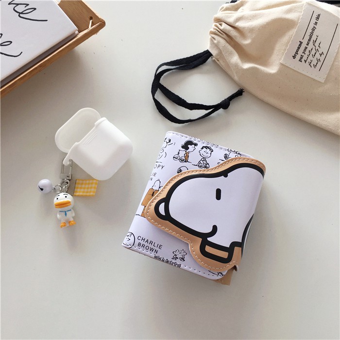 Ví da PU ngắn đựng thẻ in hình snoopy dễ thương cho nữ | WebRaoVat - webraovat.net.vn