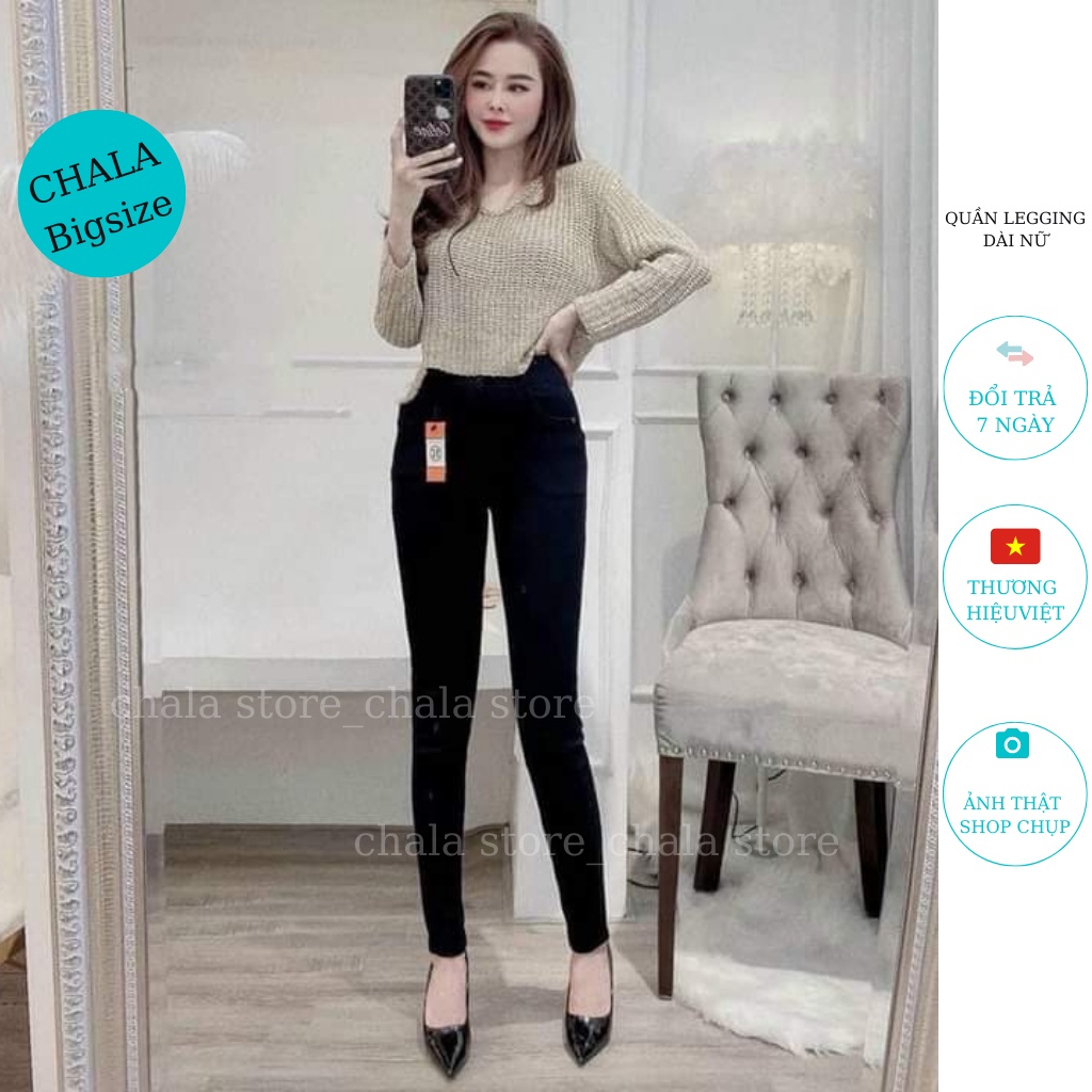 Quần Legging Dài Nữ Lưng Cao Chala, Quần Vải Nữ Khóa Trước Hai Cúc Đi Làm Đi Học