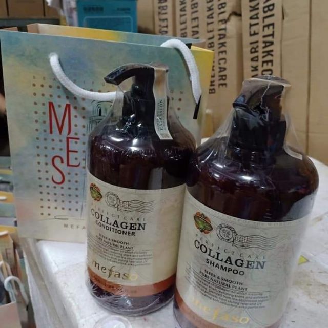Cặp dầu gội đầu Collagen Mefaso