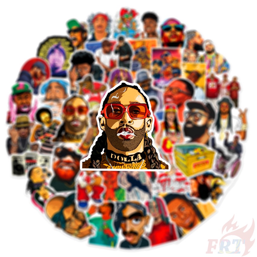 ❉ Sticker Ca Sĩ Rapper 01 Xinh Xắn Chất Lượng ❉ Bộ 50 Sticker Họa Tiết Hip-Hop Hợp Thời Trang