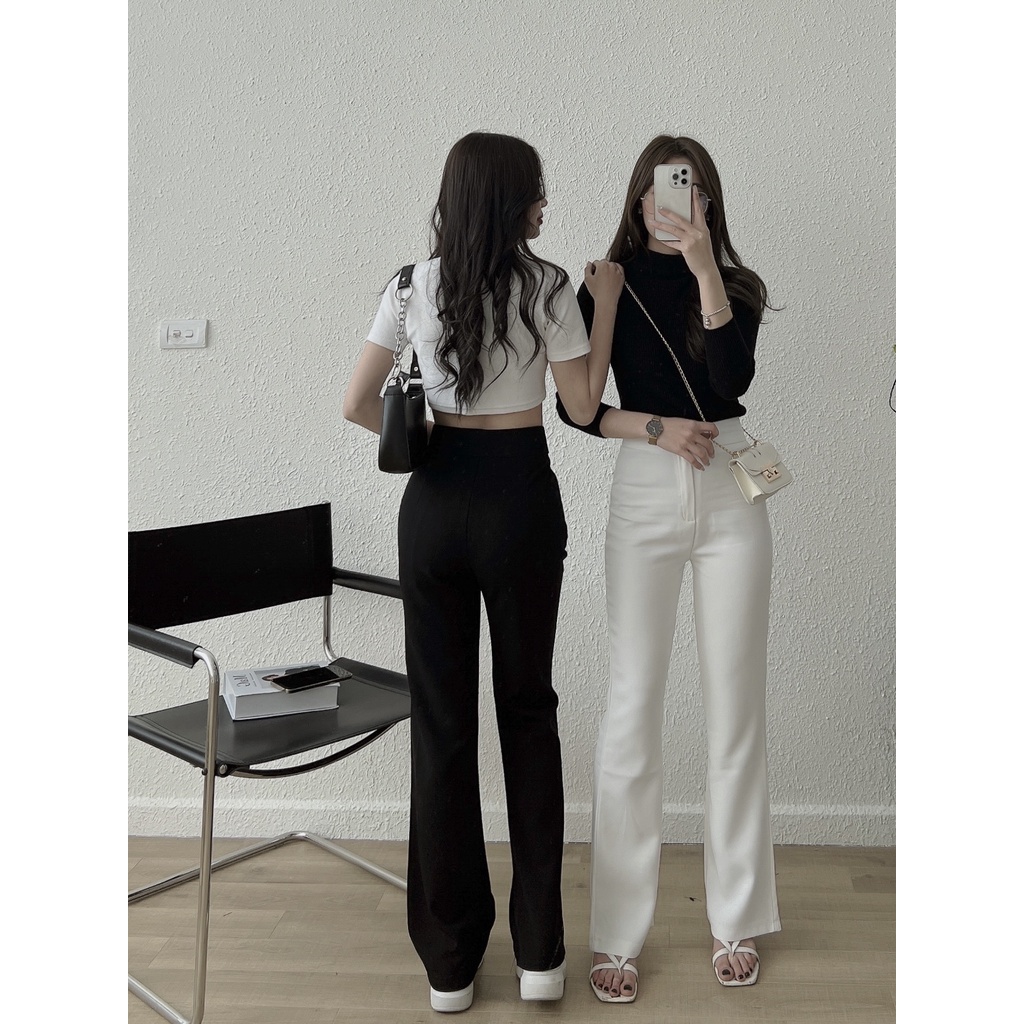 Quần ống loe được làm bằng chất liệu tuyết mưa vitex cao cấp không lo bai xù không lo xù lông bền đẹp CANDY FASHION QD2