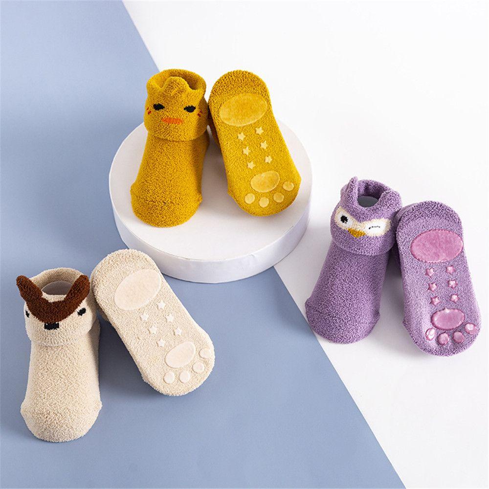 Layor1 Vớ Nhung San Hô Mềm Mại Dày Dặn Hình Động Vật Dễ Thương Cho Bé