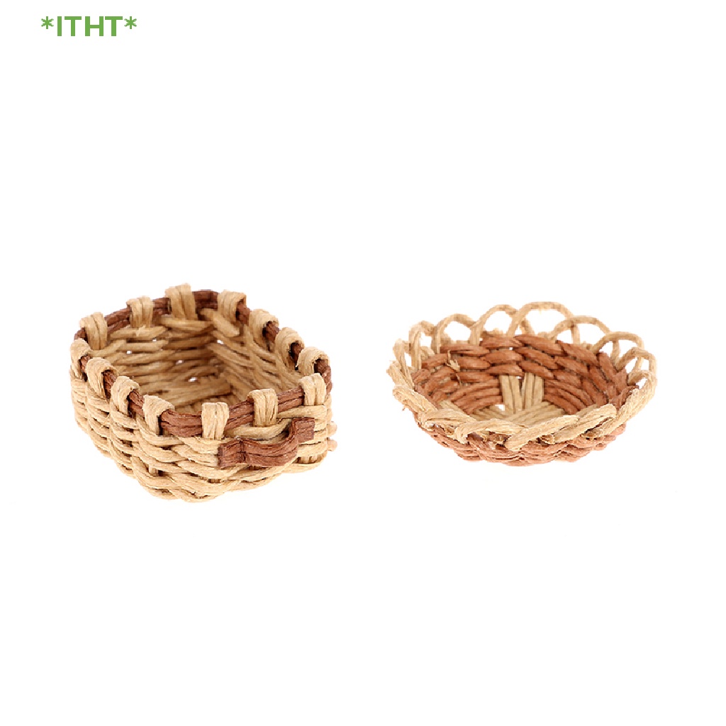 Giỏ Mây Đựng Trái Cây Trang Trí Nhà Búp Bê 1: 12 Mới