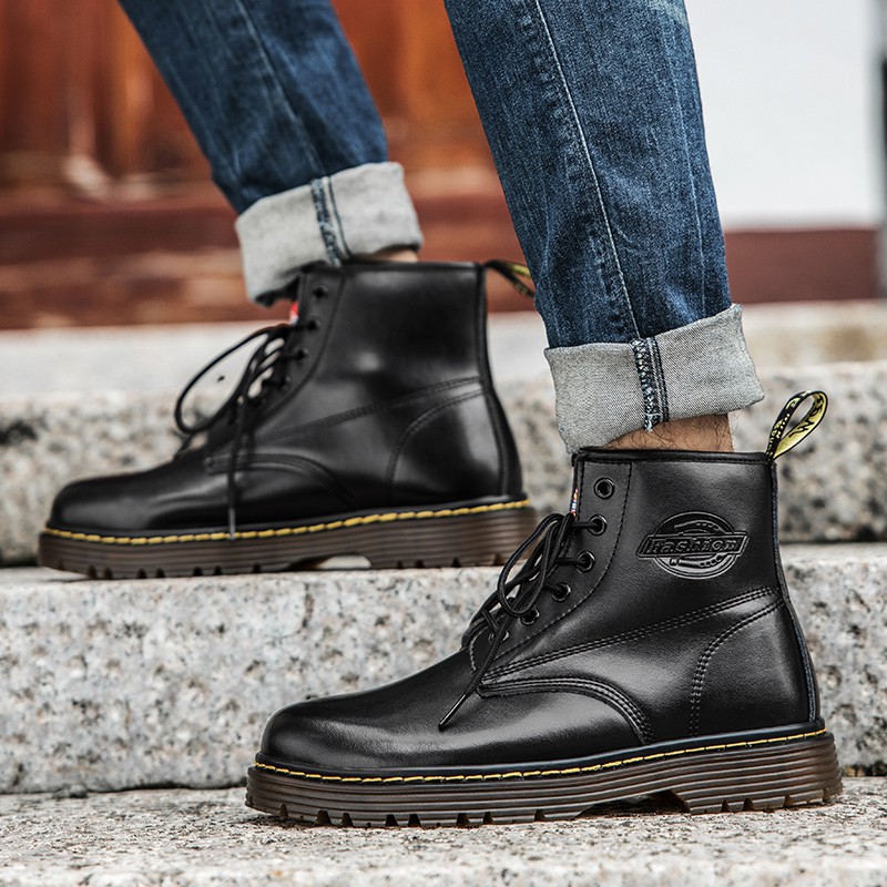 Giày Boot Nam Cổ Ngắn Chất Liệu Da Thật Size 38-46 "