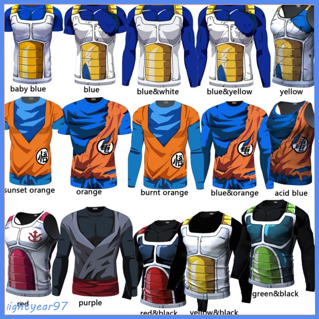 Áo Thun Thể Thao In Hình Vegeta Goku 3D Phong Cách Mùa Hè Nhanh Khô Cho Nam