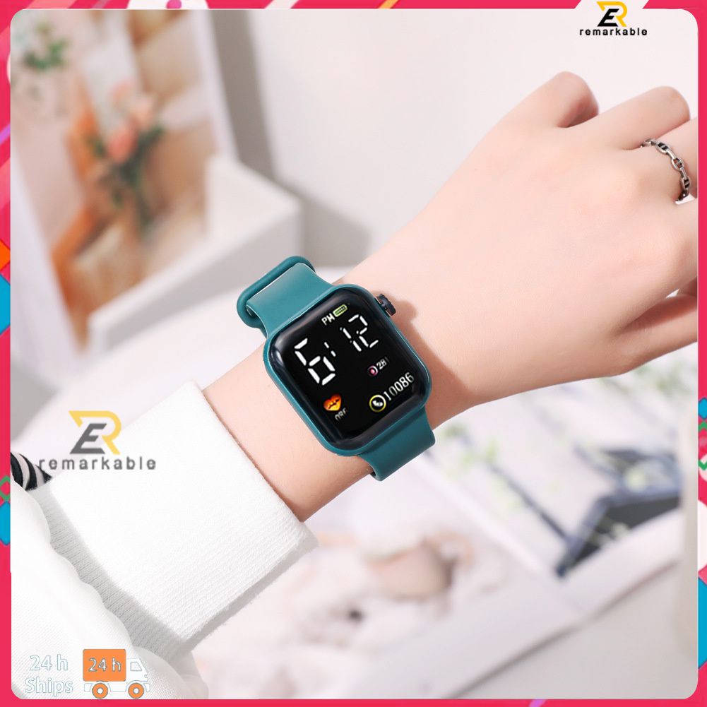 Sẵn Sàng Cổ Đèn Led Mới Màn Hình Hiển Thị Kỹ Thuật Số Cặp Đôi Sinh Viên Trẻ Em Đa Năng Điện Tử Chống Nước Dây Nhựa