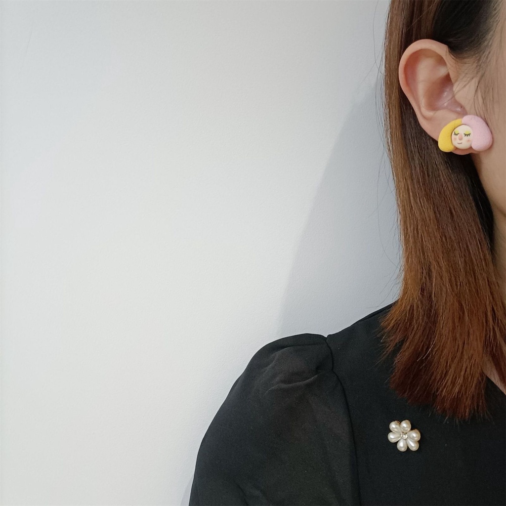 Bông tai hình hoạt hình 3D bằng nhựa dễ thương vui nhộn cho nữ