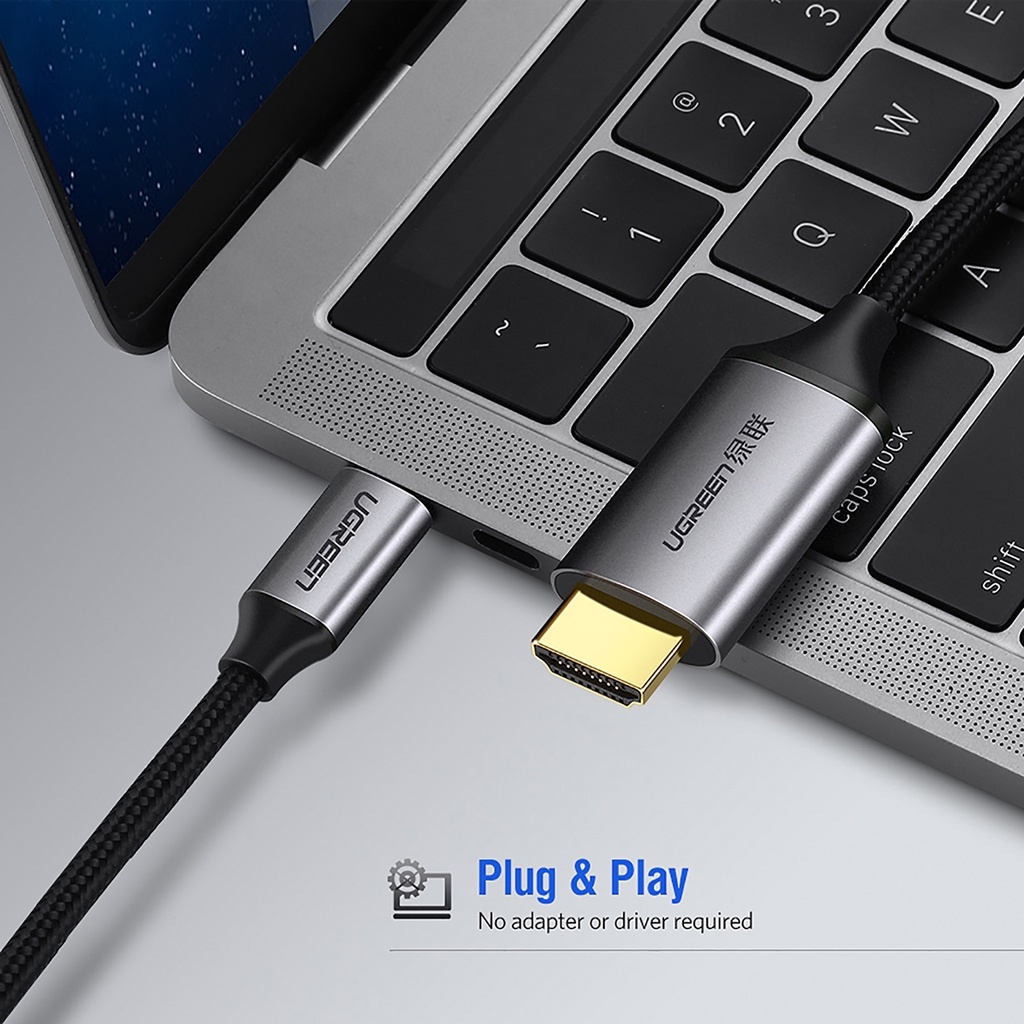 Cáp chuyển USB C to HDMI dài 1,5m cao cấp hỗ trợ 4K 2K @60Hz Ugreen 50570