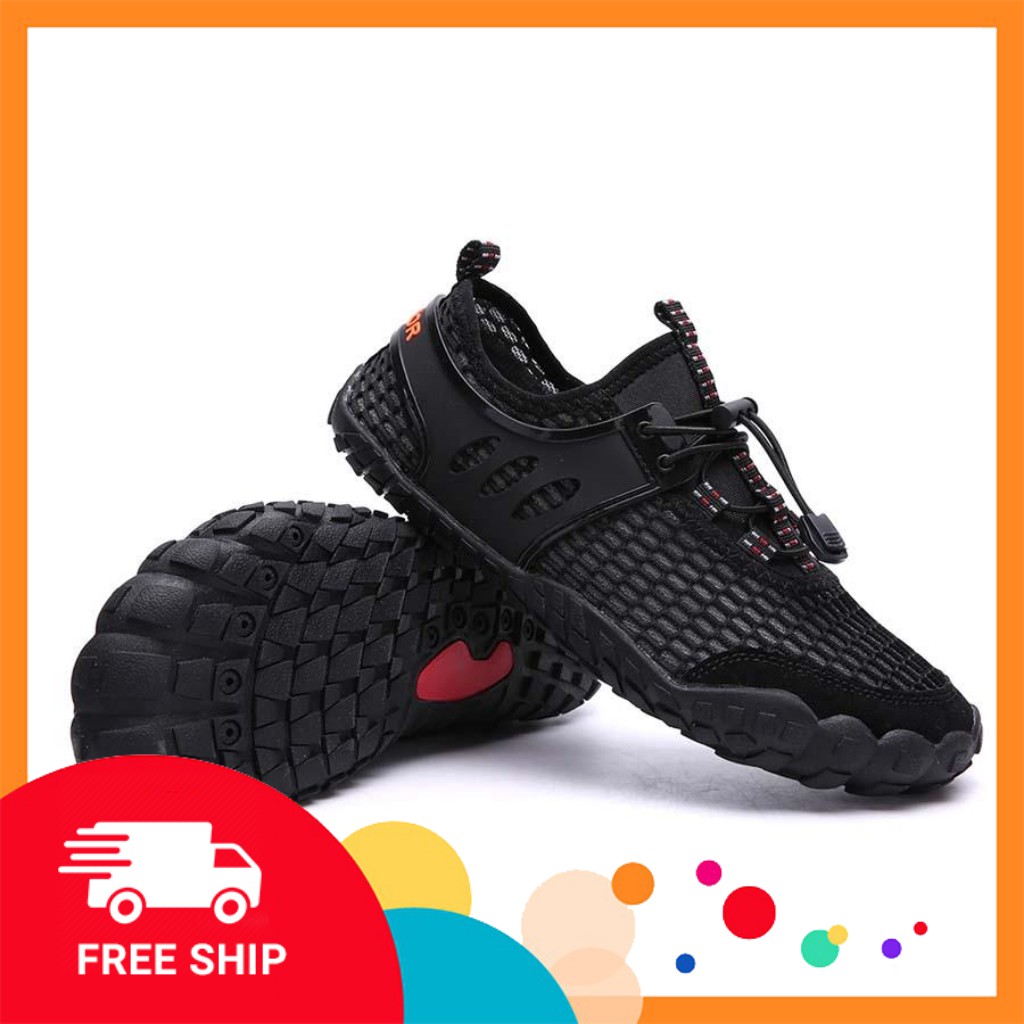 GIÀY ĐI PHƯỢT 🔥 MÀU ĐEN_TREKKING 🔥 LEO NÚI_LỘI SUỐI_TẬP GYM_YOGA 🔥 ĐẾ CAO SU_VẢI LƯỚI MESH | BigBuy360 - bigbuy360.vn