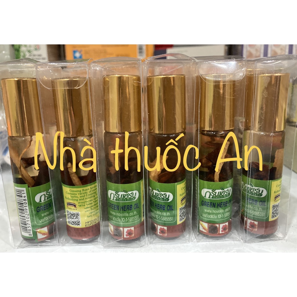 (CHÍNH HÃNG) Dầu nhân sâm lăn Green her oil Thái Lan chai 8ml