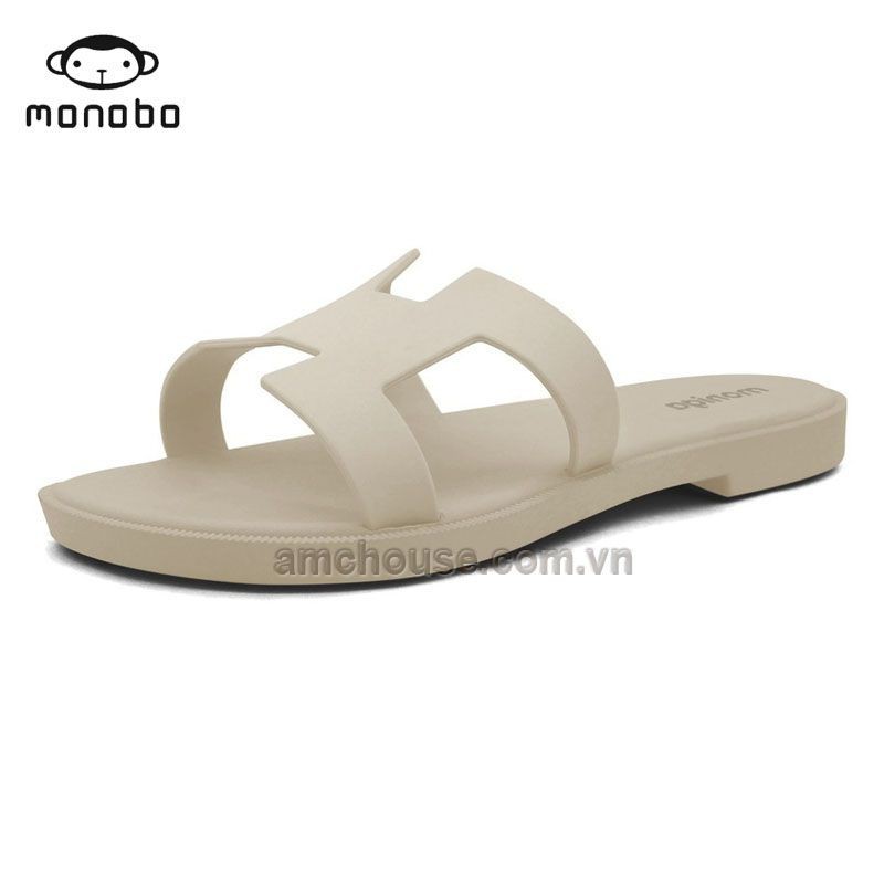 Dép Thái chữ H thời trang chất liệu bền, quai đóng nút MONOBO - MONIGA 913 - be kem