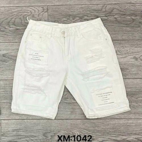 Quần short jean nam trắng rách cao cấp - chất liệu bò co giãn tốt Lorion_shop QS3382