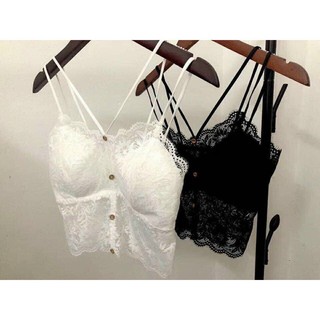 Áo bra ren dáng croptop có cúc