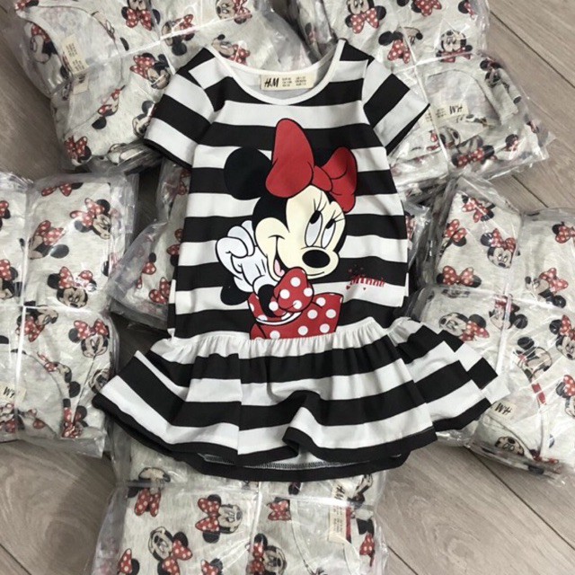 Set cặp váy Minnie HM chất cotton cho bé gái từ 2 - 10 tuổi