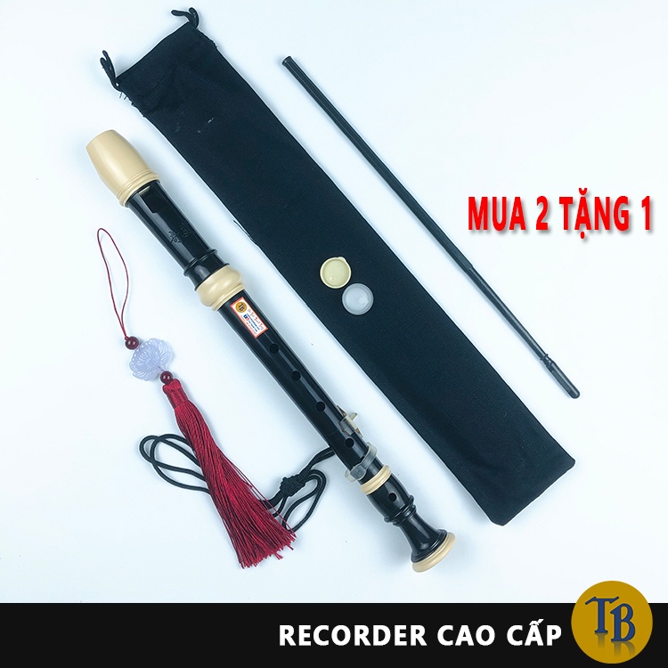 Sáo Recorder tone Đô 6 lỗ màu đen, màu kem âm chuẩn, sáo dọc cho mọi lứa tuổi - Thanh Tùng