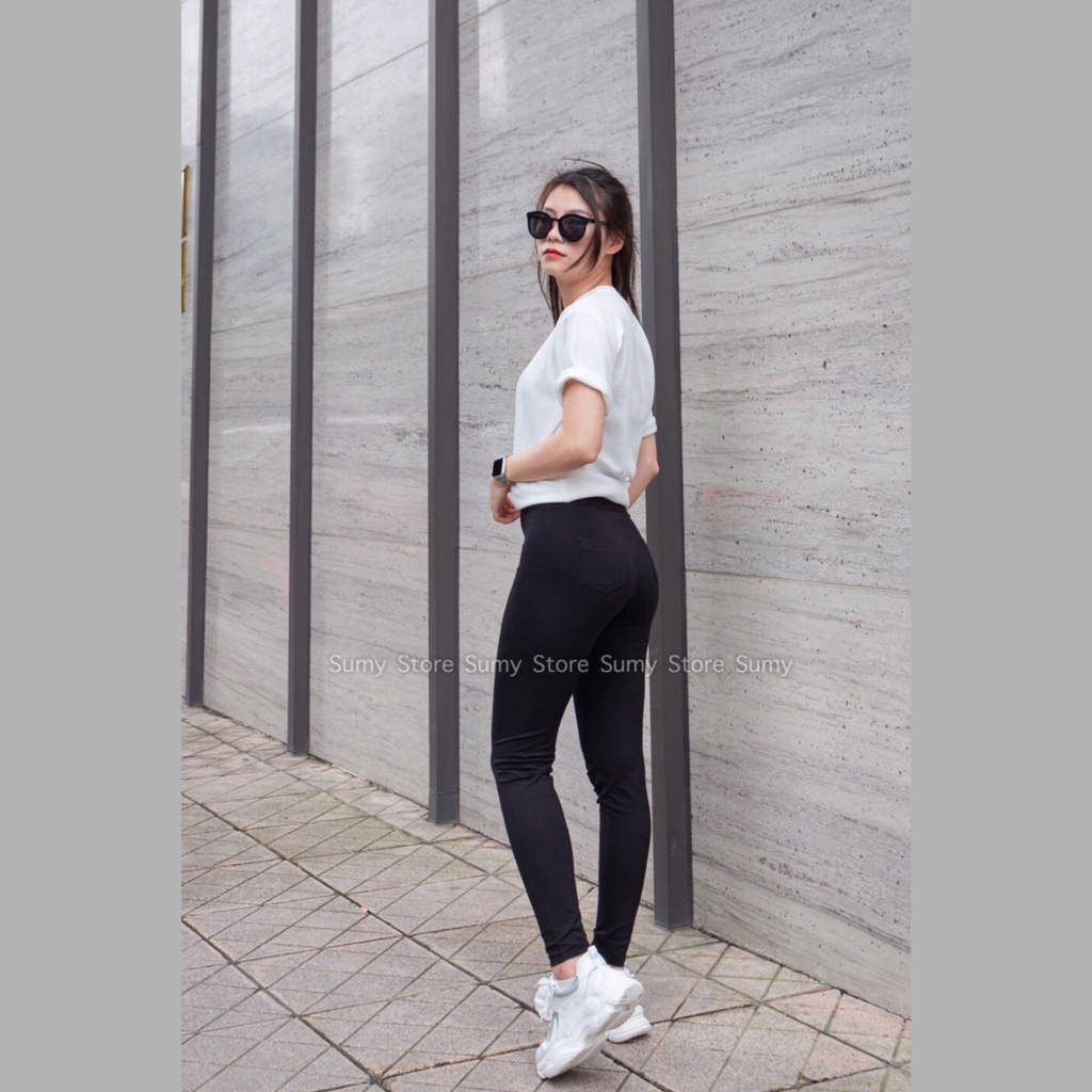 Quần legging dài biker chất dày mịn ko cắn chỉ  co giãn 4 chiều legging lửng nữ cạp cao chống xoắn SUMY STORE