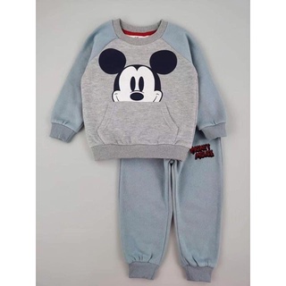 Bộ nỉ HM mickey xanh cho bé