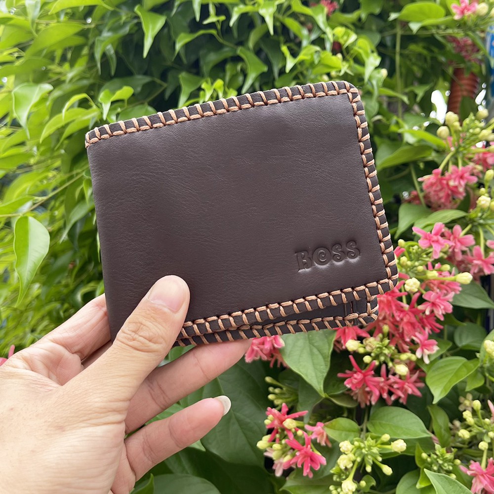 Ví Da Nam Cao Cấp Handmade Da Trơn Thời Trang Boss