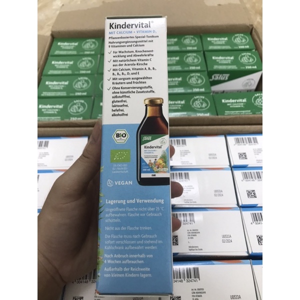 CANXI HỮU CƠ KINDERVITAL CHO BÉ 250ML  mẫu mới