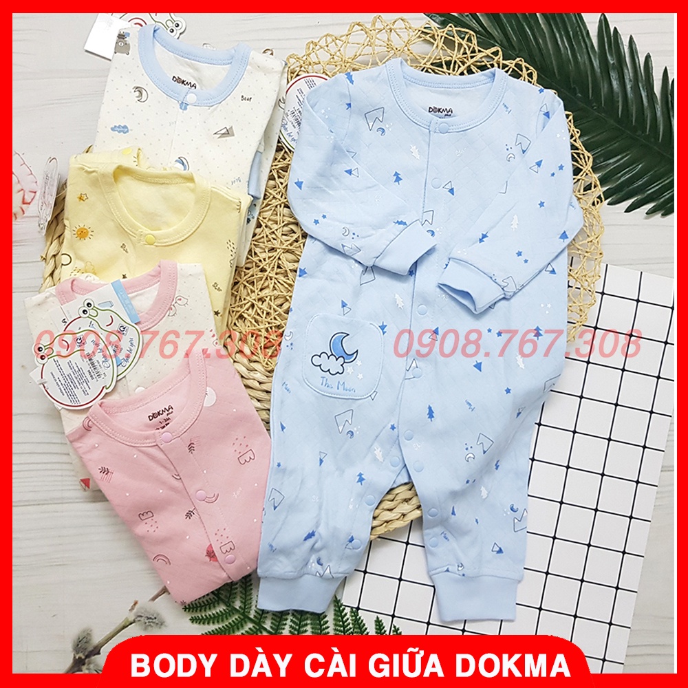 Body Cho Bé Dokma Cúc Cài Giữa Chât Cotton DÀY Dặn