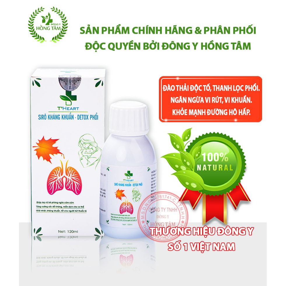 Siro kháng khuẩn_detox thanh lọc phổi đào thải tạp chất độc tố, tăng sức đề kháng , giảm cảm lạnh, viêm đường hô hấp.