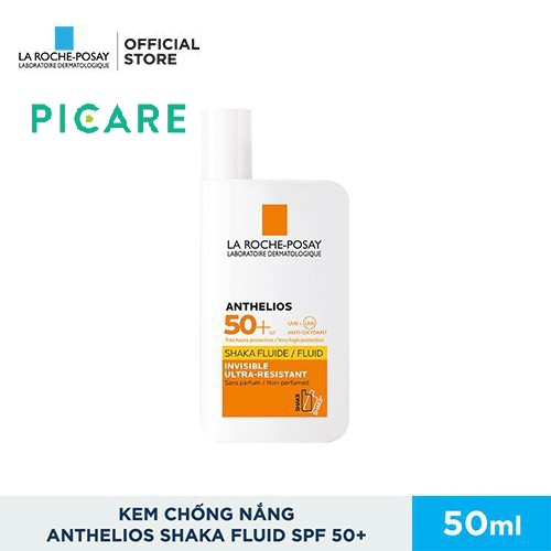 Kem chống nắng không nhờn rít dạng sữa cho da khô La Roche Posay Anthelios XL Shaka Fluid SPF50+ 50ml