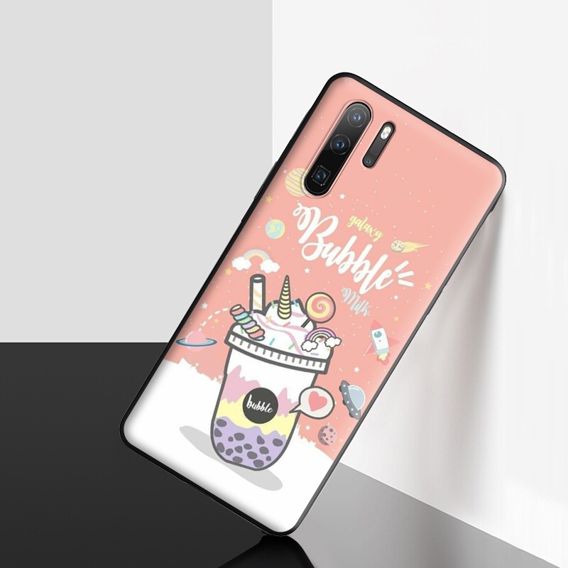 Ốp điện thoại silicone TPU mềm hình gấu uống trà sữa cho Huawei P Smart S/Y7A/Y5P/Y8P/Y6P/Y9 Prime 2019