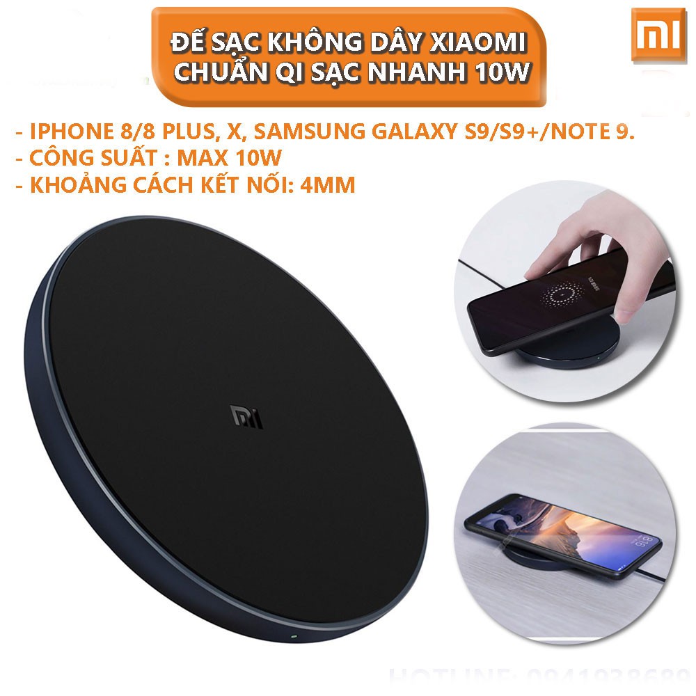 [Bản Quốc Tế] Đế Sạc Không Dây Xiaomi Mi Wireless Charging Pad Chuẩn Qi Sạc Nhanh 10W Max - Hàng Chính Hãng