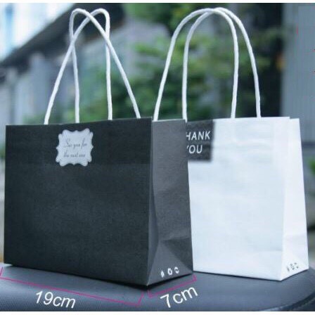 COMBO 100 túi quai giấy Kraft (mẫu 6) đựng phụ kiện thời trang size 19x14,5x7cm - màu hồng