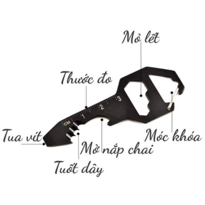 Chìa khóa đa năng EDC bằng thép không gỉ 6 công cụ trong 1