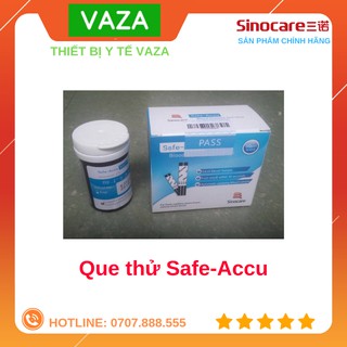 Que thử đường huyết Safe-Accu Sinocare 50 que + 50 kim