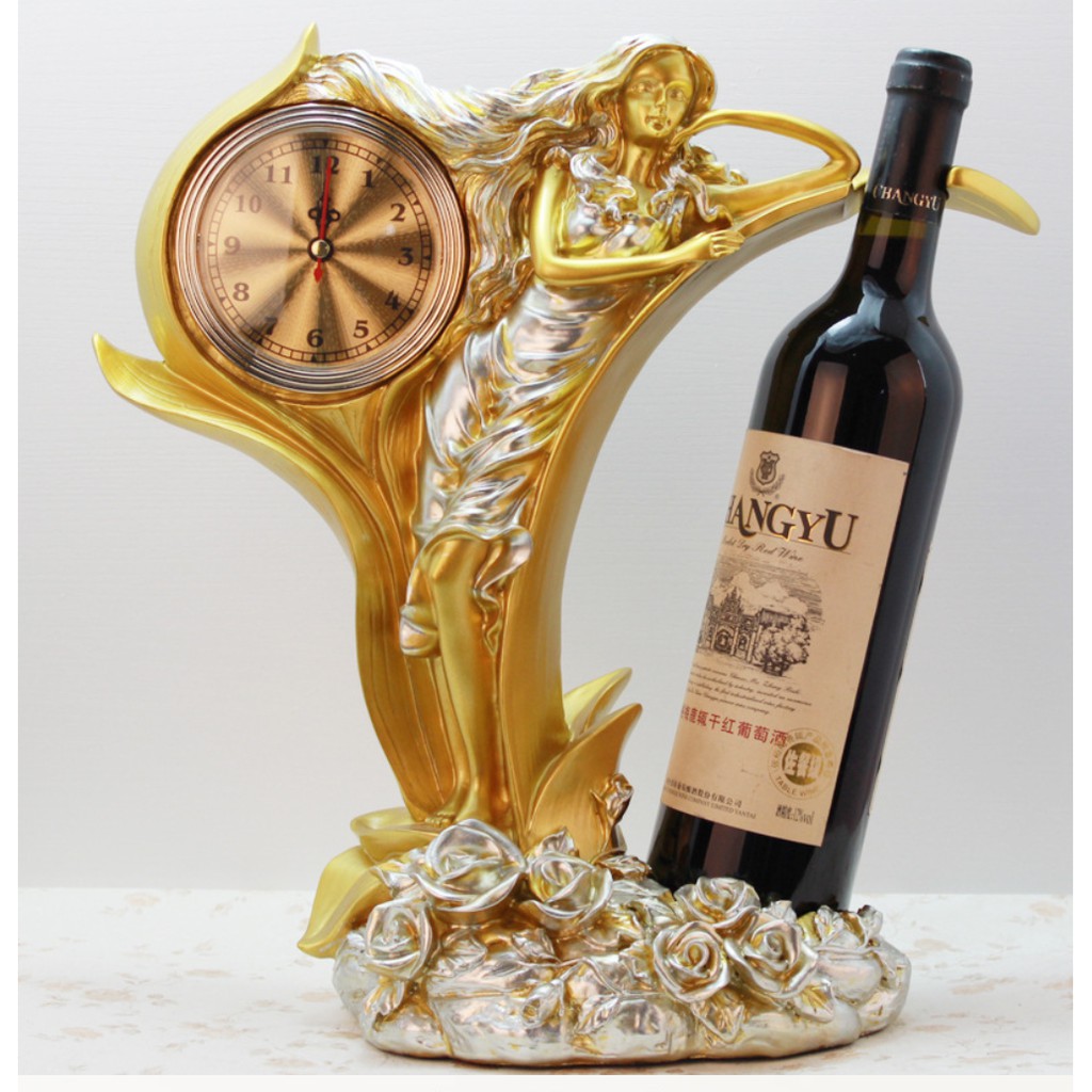 tượng để rượu mạ vàng. decor trang trí kệ tủ.