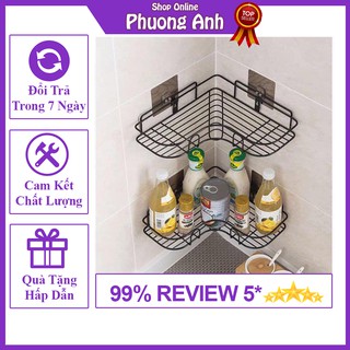 Dồ dùng nhà bếp, kệ dán góc tường, kệ dán tường đa năng tặng kèm miếng dán tường chịu lực
