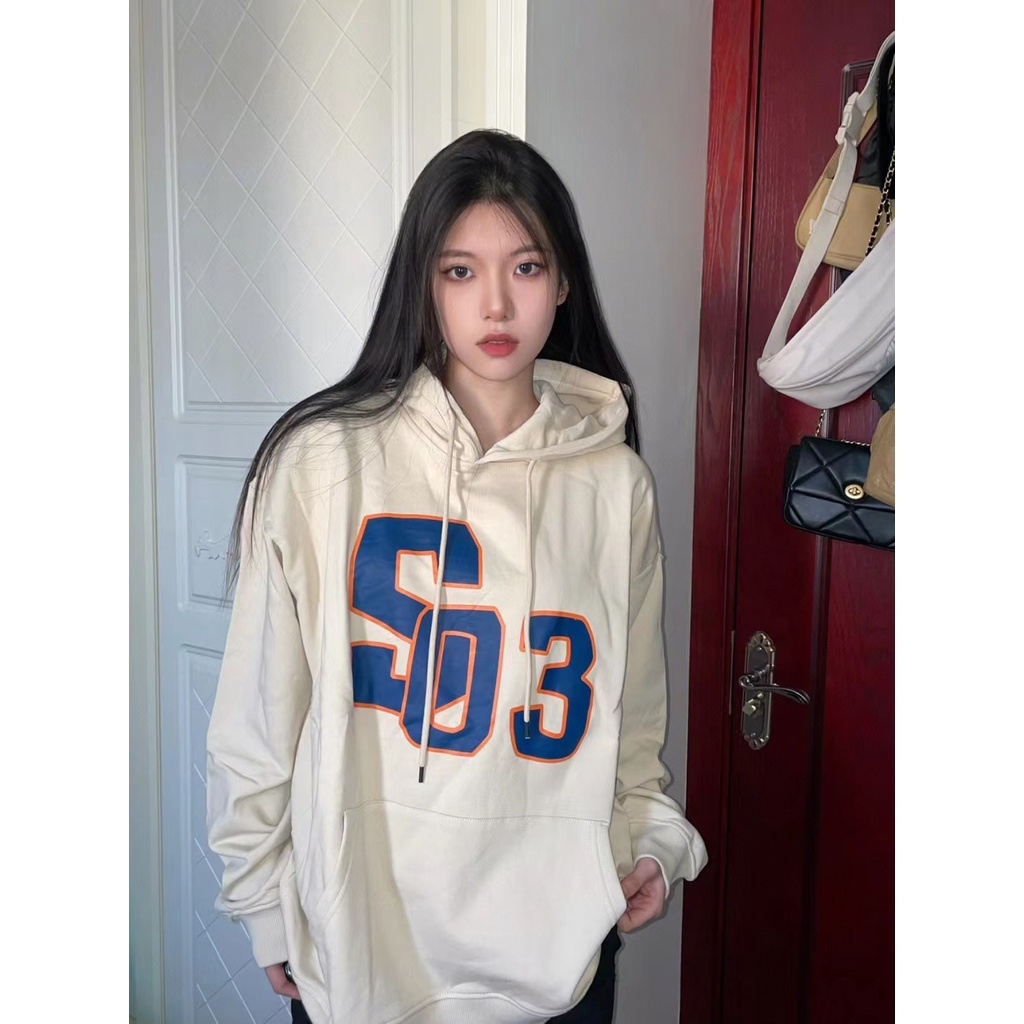 NRVP Áo Hoodie Tay Dài Oversize In Họa Tiết Phong Cách Hàn Quốc Kiểu Mới Cho Nam / Nữ