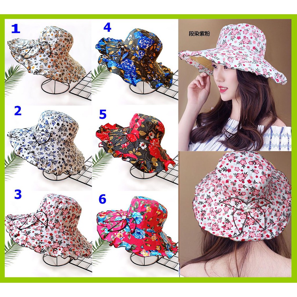 ❤️ CỰC RẺ ❤️ Mũ rộng vành màu HOA thời trang NÓN ĐI BIỂN NỮ VẢI GẤP GỌN