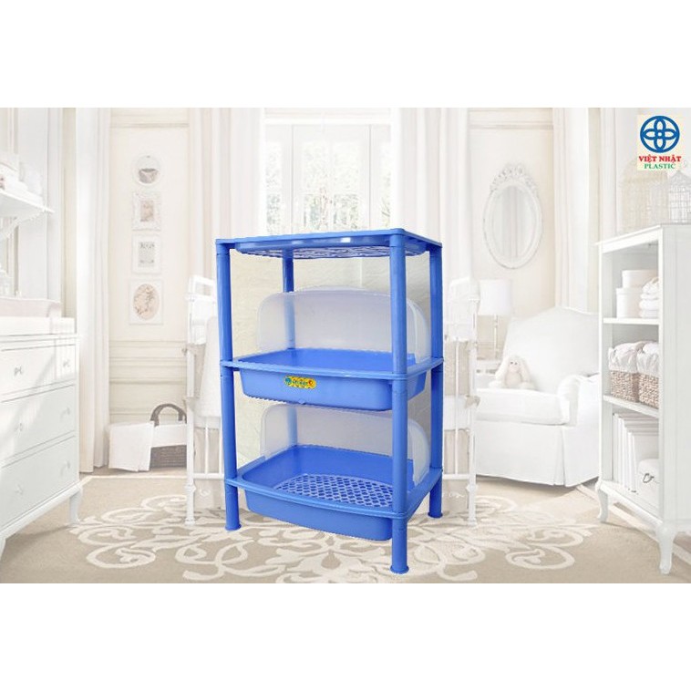 Kệ chén 2 tầng Việt Nhật có nắp đậy an toàn vệ sinh - đồ dùng nhà bếp bằng nhựa cao cấp | KỆ CHÉN 2T CÓ NẮP | BigBuy360 - bigbuy360.vn