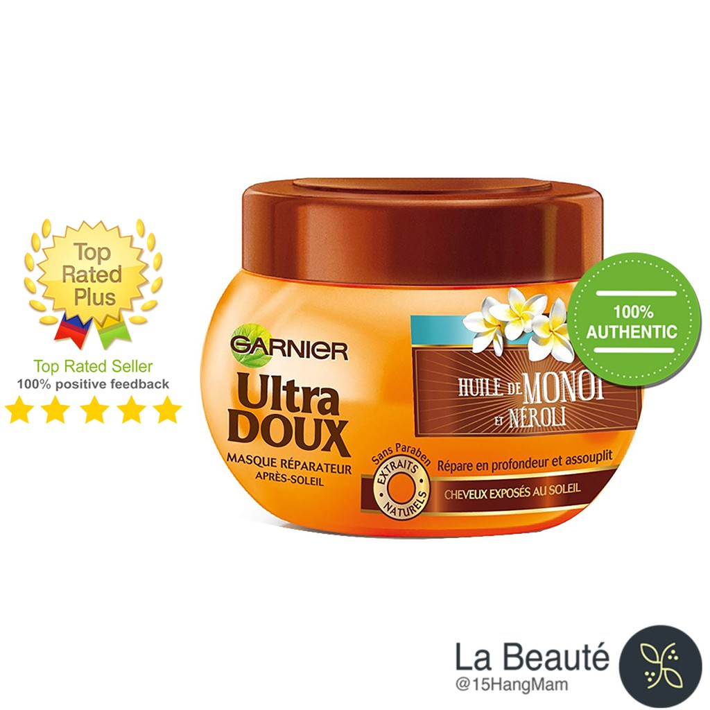 Garnier Masque Réparateur Après Soleil à L'Huile de Monoi et Néroli - Mặt Nạ Ủ Tóc Phục Hồi 300ml