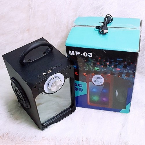 Loa karaoke bluetooth MN-03 mặt gương tặng mic có dây - MN 03