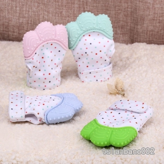 【In stock】 Baby Cartoon Gloves Teething Toy Toddler Infant Dental Gum Teether Toy Christmas Gift