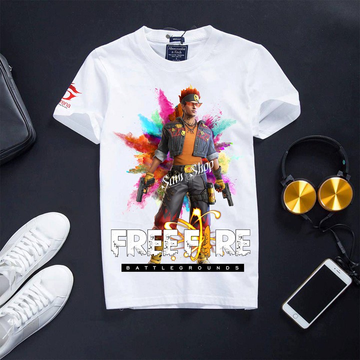 Áo Thun Free Fire Cotton Màu Trắng Cực Chất Alvaro