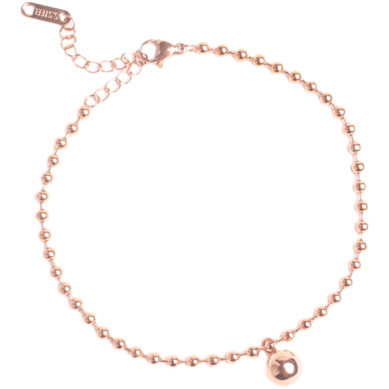 Lắc Chân Tròn Bằng titan Thép Không Gỉ Mạ Vàng Hồng 18k Thời Trang Dành Cho Nữ