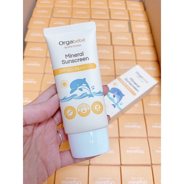 Kem chống nắng hữu cơ Orgabebe SPF 50PA+++ cho bé - Nội địa Hàn
