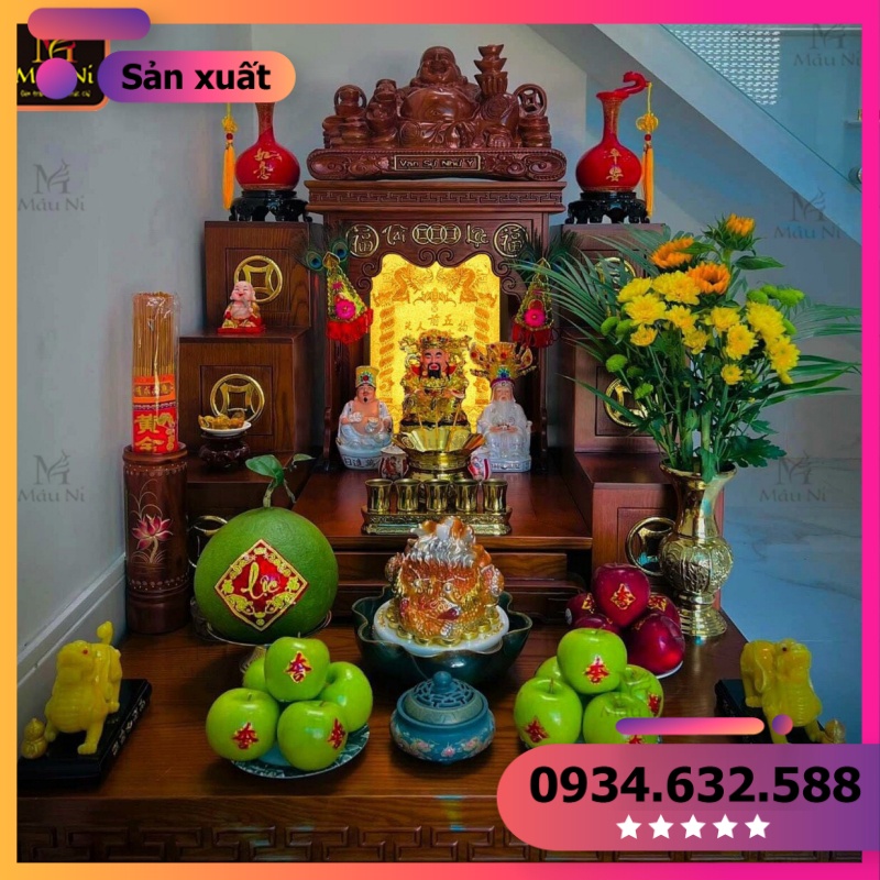 BÀI VỊ BÀN THỜ THẦN TÀI THỔ ĐỊA tâm linh tài lộc - tranh trúc chỉ in MÂU NI