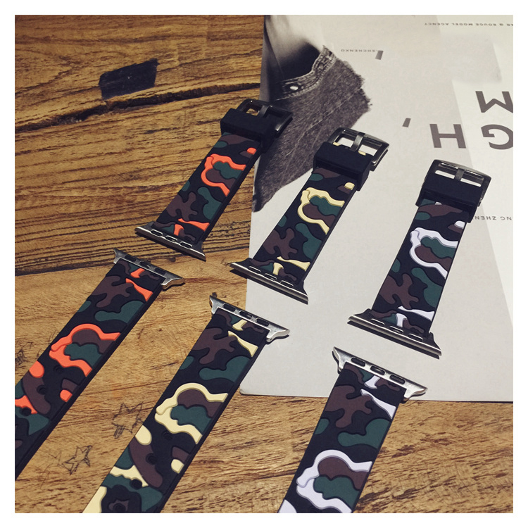 Dây đeo silicon họa tiết rằn ri cho đồng hồ thông minh Apple Watch SE 6 5 4 3 2 1 44/42/40/38mm