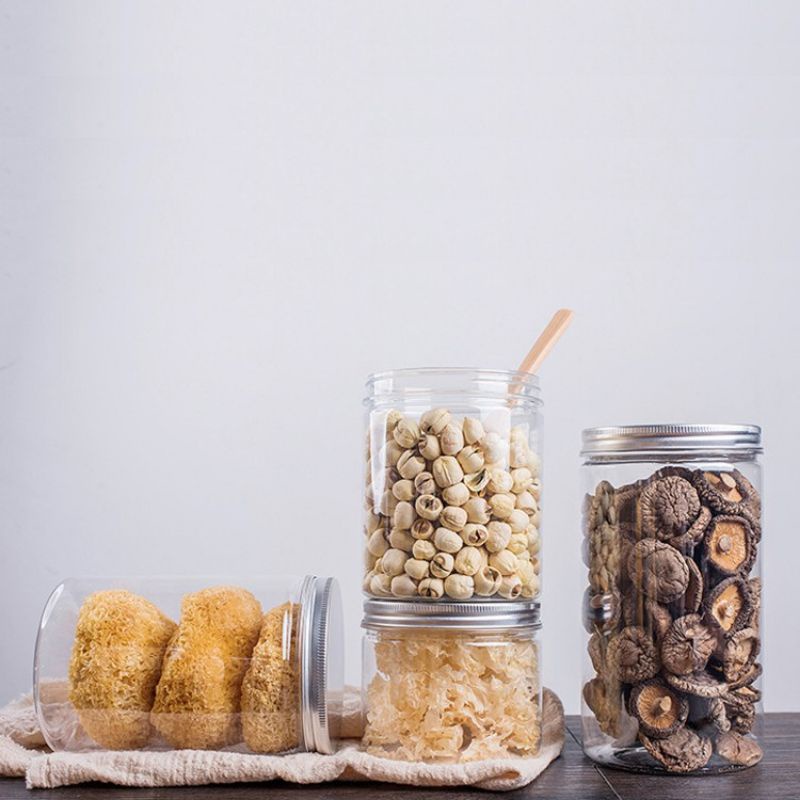 Hũ nhựa, hộp nhựa nắp thiếc đựng kẹo Nougat, bánh Bông Tuyết, thực phẩm