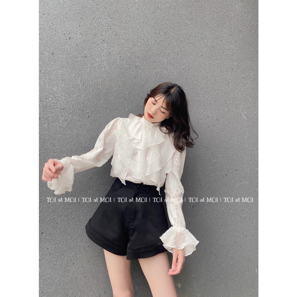 ÁO SƠ MI CỔ VÀ TAY BÈO_TOI et MOI